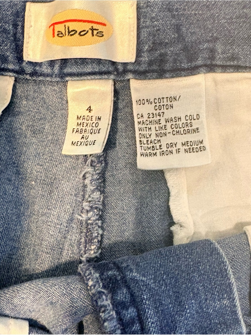 Vtg Talbots Denim Shorts Size 4 High Rise Cotton Women’s Size 4 90s Skater Indie - Picture 4 of 4